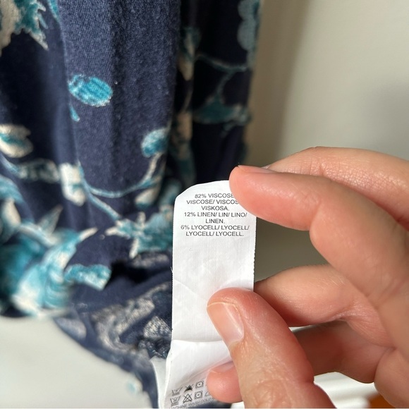 Lucky Brand viscose linen floral t-shirt - Picture 6 of 7